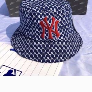 Embroidery NY Printed Reversible Hat For Beach ,Sunshade,Unisex DARK BLUE